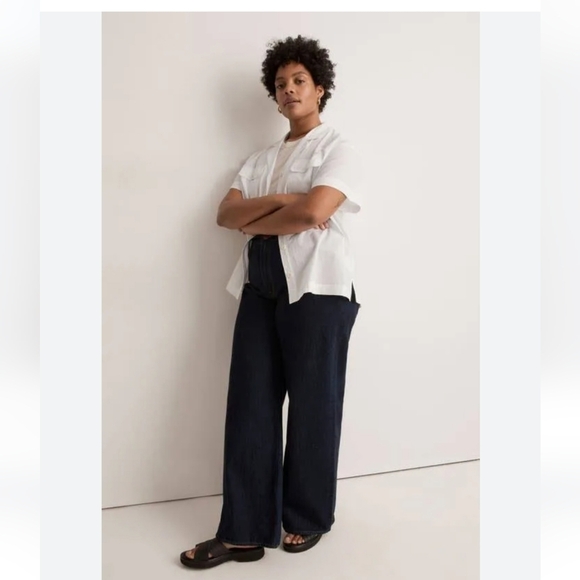 Madewell Tops - Madewell Signature Poplin Camp Shirt White Minimalist Button Down